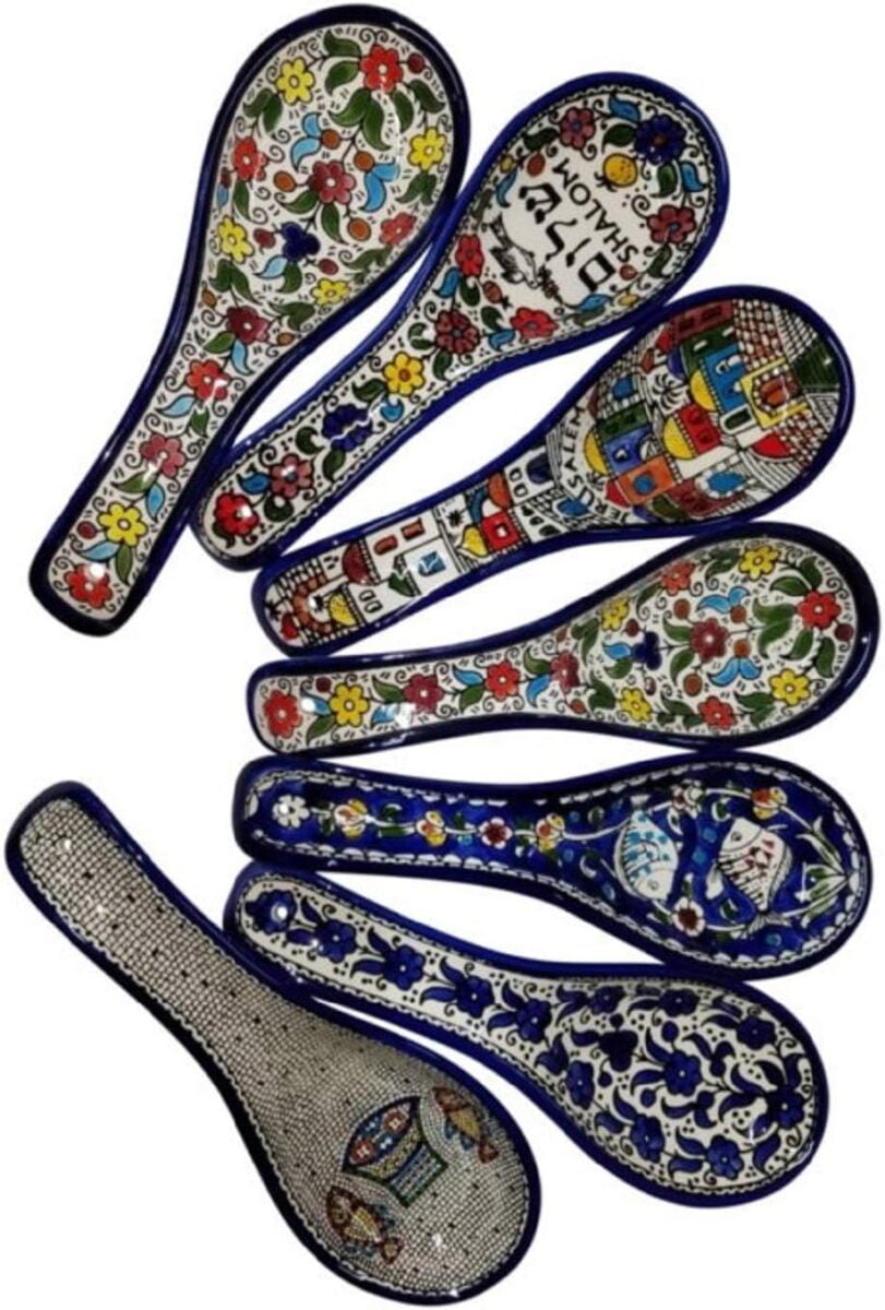 Armenian Ceramics Rest Spoon Shalom Jerusalem Gift Bluenoemi Ceramics Rest Spoon