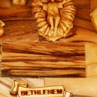 Olive Wood Nativity Set with Figurines 4.5″