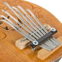 Kalimba Thumb Piano Mbira- 7 keys – Tunable – Coconut Shell –  (Brown Carved)